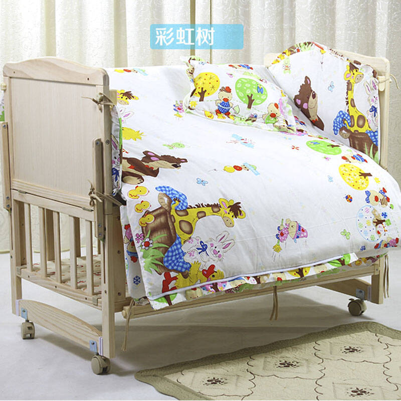 升级版婴儿床龙舒宝贝158无漆环保实木 三档调节多功能可变书桌儿童床