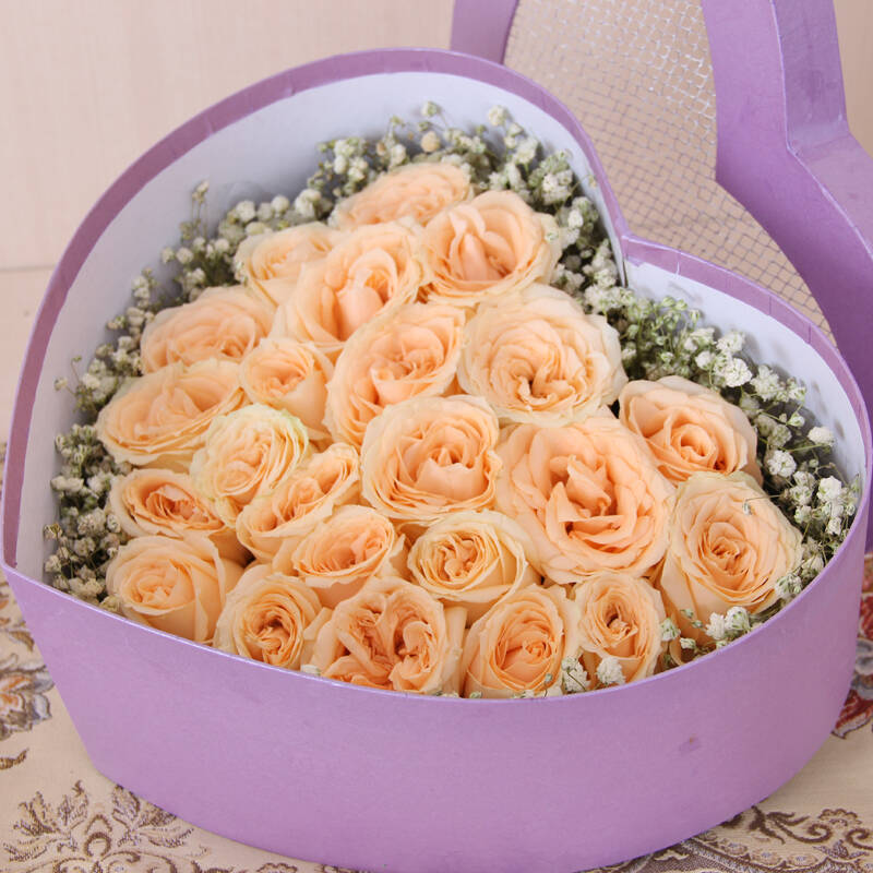 33朵香槟玫瑰花鲜花速递送女友北京上海广州全国市区送花上门 33朵