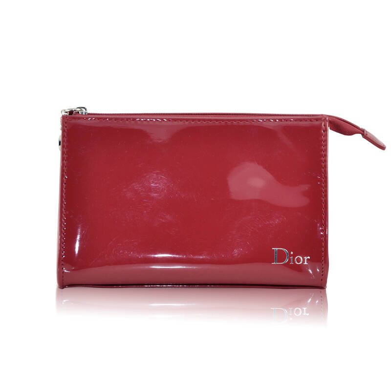 dior/迪奥中国红漆皮化妆包 时尚红色