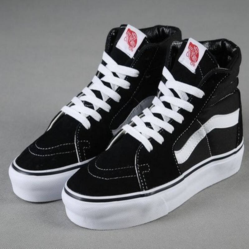 万斯/vans 经典黑白sk8 高帮帆布鞋滑板鞋男女鞋od51b8c 黑色 44