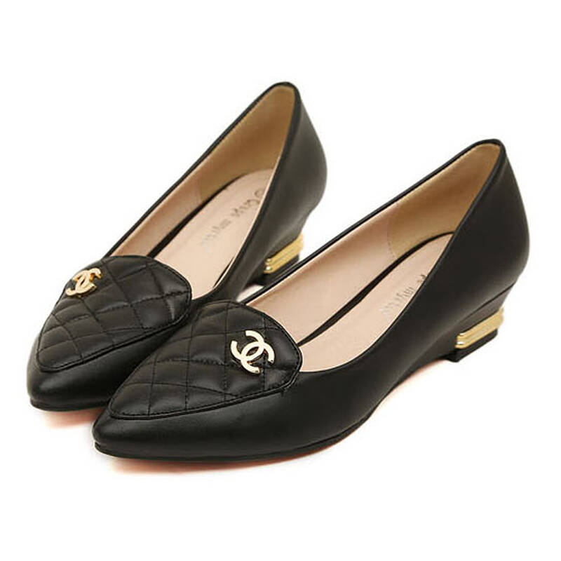 【货到付款】魅依橱2014新款平底鞋大牌风范精美绣线低跟浅口单鞋女