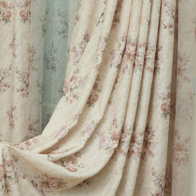 锦色华年蔷薇田园布艺风格半遮光窗帘 适用于客厅卧室飘窗 可定制