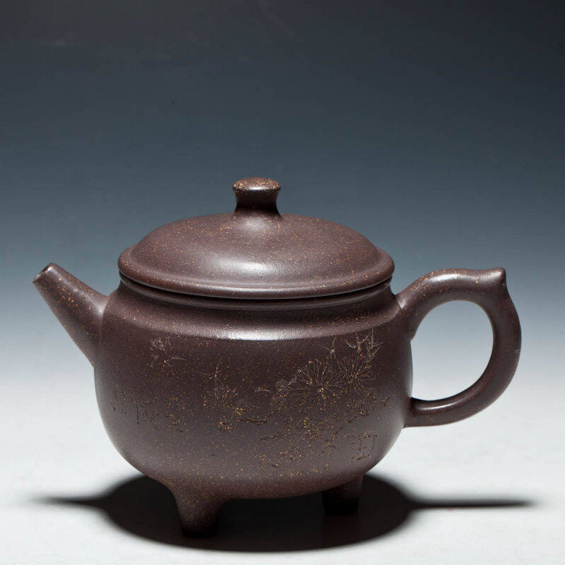 万新/新寅陶艺/宜兴紫砂壶/三足圆壶 / i /290cc