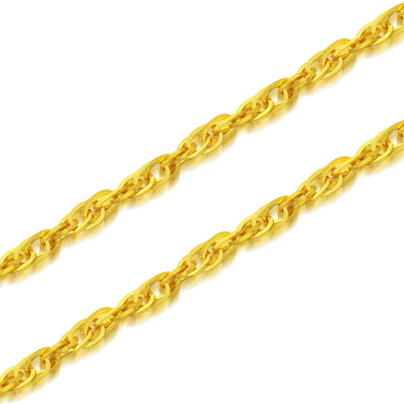 百利金bejewel 24k黄金项链 999千足金项链精工显粗绞丝金项链 2.