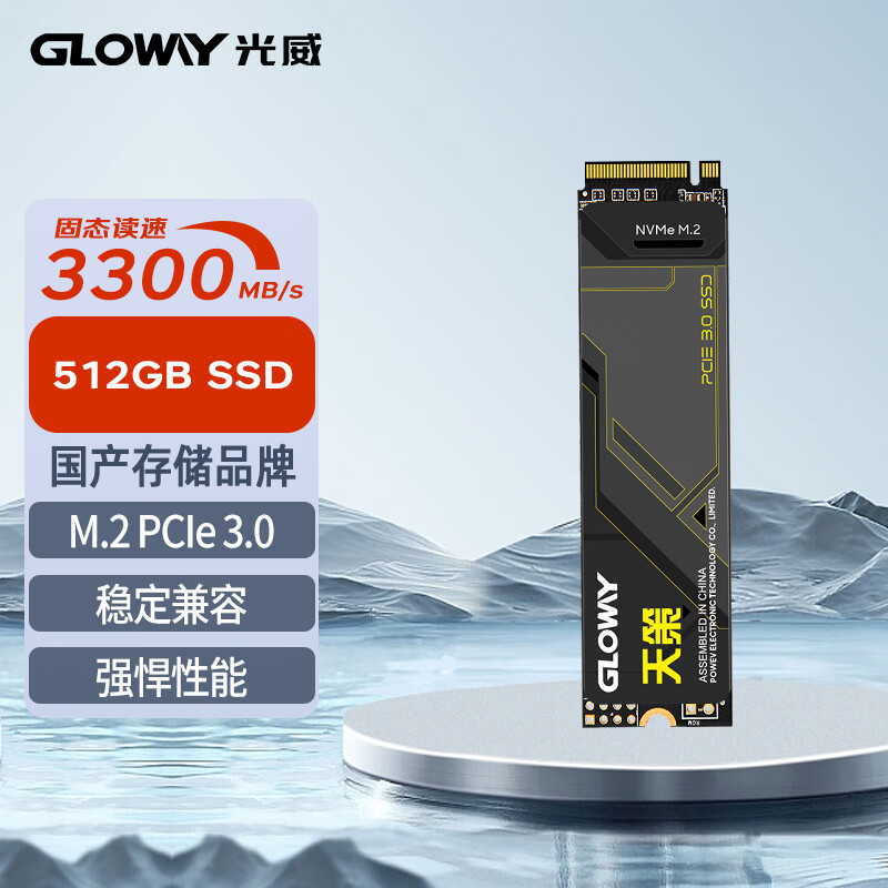 GLOWAY 光威 天策系列 M.2接口 NVMe协议 SSD固态硬盘 512GB 凑单折后￥178.96