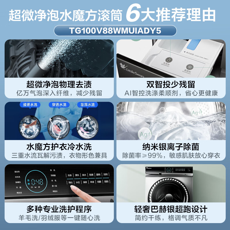 实情曝光：小天鹅tg100v88wmuiady5滚筒洗衣机功能评测很强啊？真实入手体验爆料 心得分享 第2张