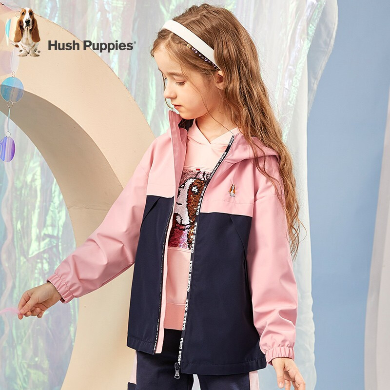 Hush Puppies 暇步士 儿童拼接连帽外套 PLUS会员折后￥168 男、女童105~170cm码多色可选