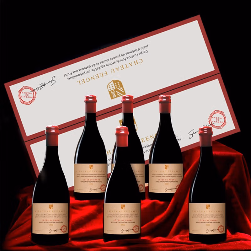 法国进口 Philippe Borlais 菲利宝莱 AOP级 手工蜡封 枫歌古堡 15度干红葡萄酒 750mL*6瓶礼盒装 双重优惠折后￥159