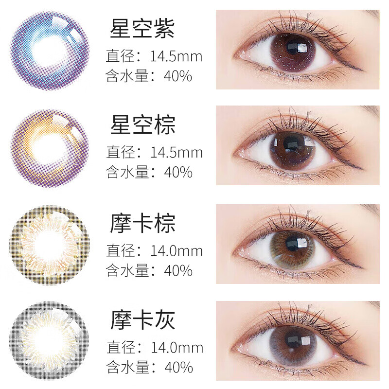 neo隐形眼镜星空1片半年彩色小黑混血美瞳