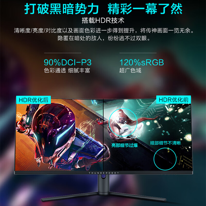 雷神LQ34C144L 34英寸 游戏显示器实测给力不？质量优缺点详情爆料 首页推荐 第2张