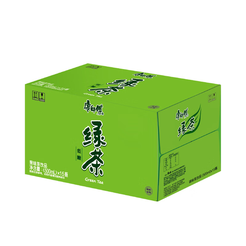 康师傅绿茶500ml*15蜂蜜茉莉味低糖瓶装茶饮料整箱 *2件