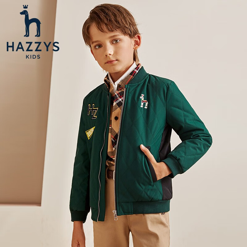 Hazzys 哈吉斯 男童立领夹克棉服外套 PLUS会员折后￥169 105~165码2色可选