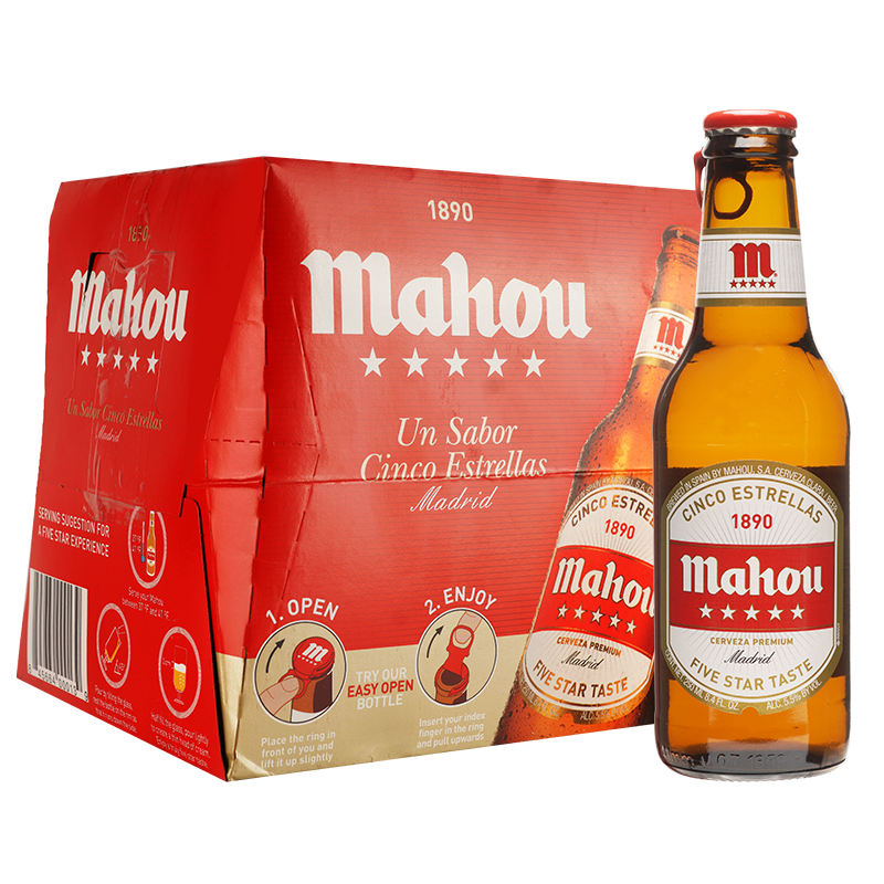 西甲官方赞助商,mahou 马傲 五星高级拉格啤酒 250ml*24瓶128元包邮