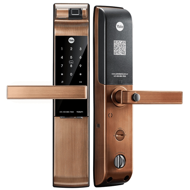 yale 耶鲁指纹锁yck271智能锁防盗门锁指纹密码锁全自动升级版电子锁
