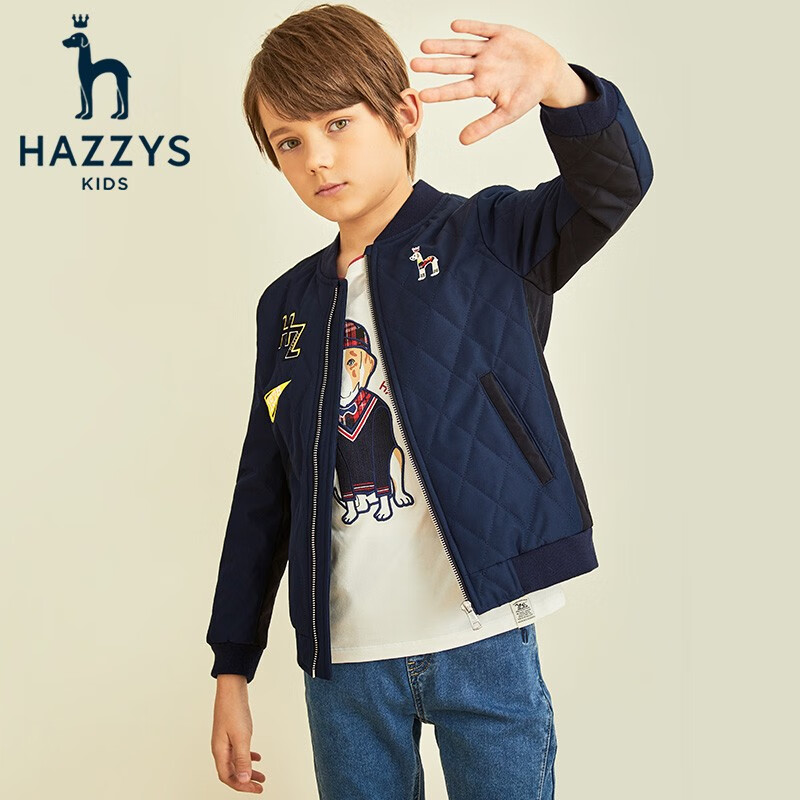 Hazzys 哈吉斯 男童立领夹克棉服外套 PLUS会员折后¥169 105~165码2色可选