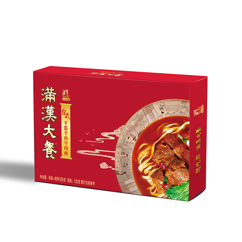 统一  满汉大餐 台式半筋半肉红烧牛肉面 258g*10盒