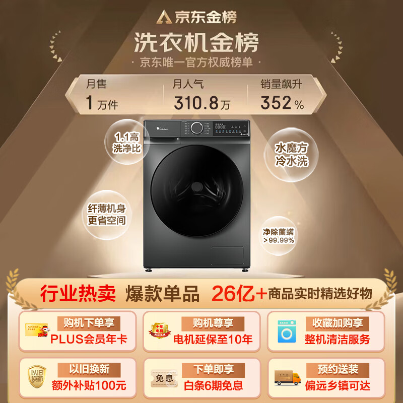 小天鹅滚筒洗衣机10公斤TG100V618T评测有问题？内情最新评测吐槽 心得分享 第1张