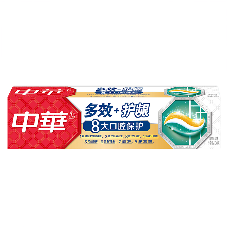 中华（Zhonghua）多效护龈清新薄荷牙膏 130g  1支