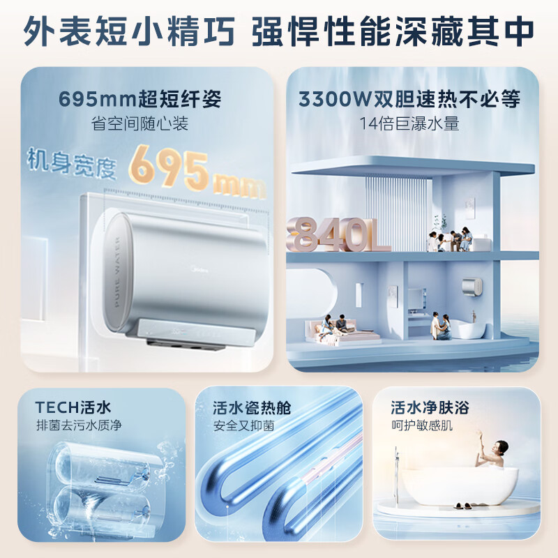美的F8033-UDpro(HE)电热水器配置不咋滴啊？用数据测评说话 首页 第1张