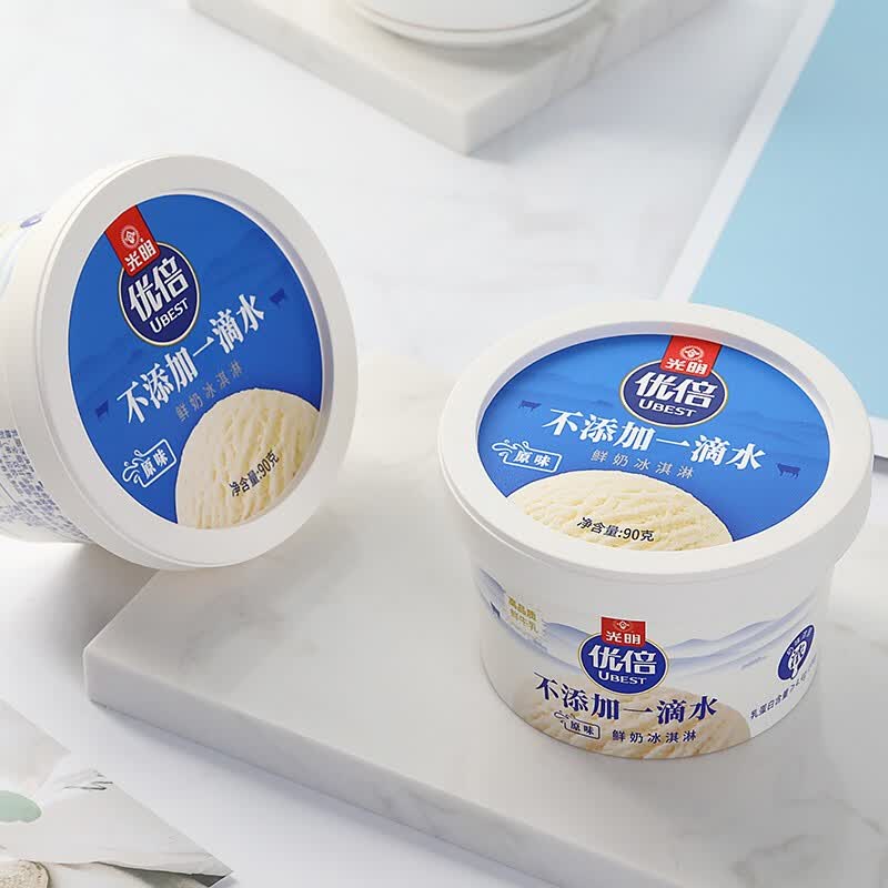 光明高品质家庭雪糕冷饮牛乳4杯添加优倍