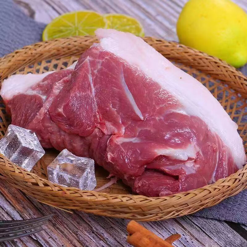 果亦橙 【jd物流】生鲜猪后腿肉5斤鲜肉现杀黑猪肉土猪肉内有礼盒装