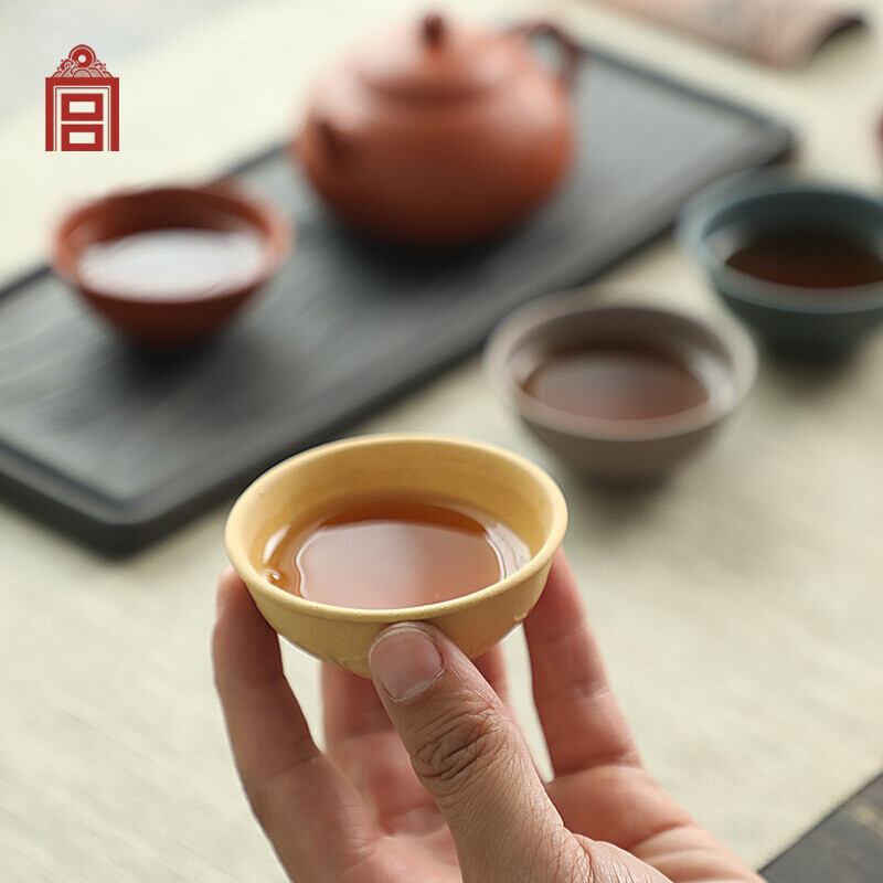 故宫文创 清香仙露 五色紫砂莲瓣小杯套装 5杯礼盒 茶杯茶具 PLUS会员折后￥74