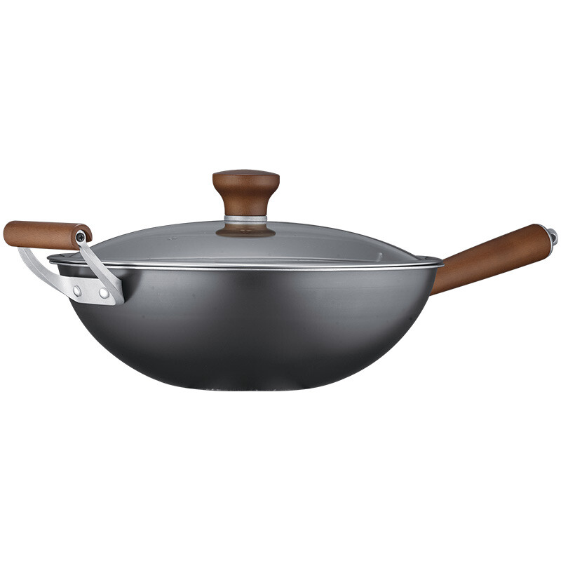 苏泊尔 supor 芯铁真不锈炒锅玻璃盖34cm无涂层铁锅cc34aa3