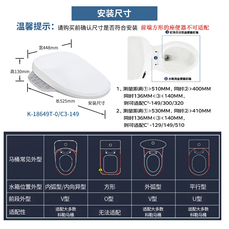 全新答案：科勒KOHLER智能马桶盖C3-149恒动速热式K-18649T质量评测好？剖解功能优缺点曝光 心得评测 第4张