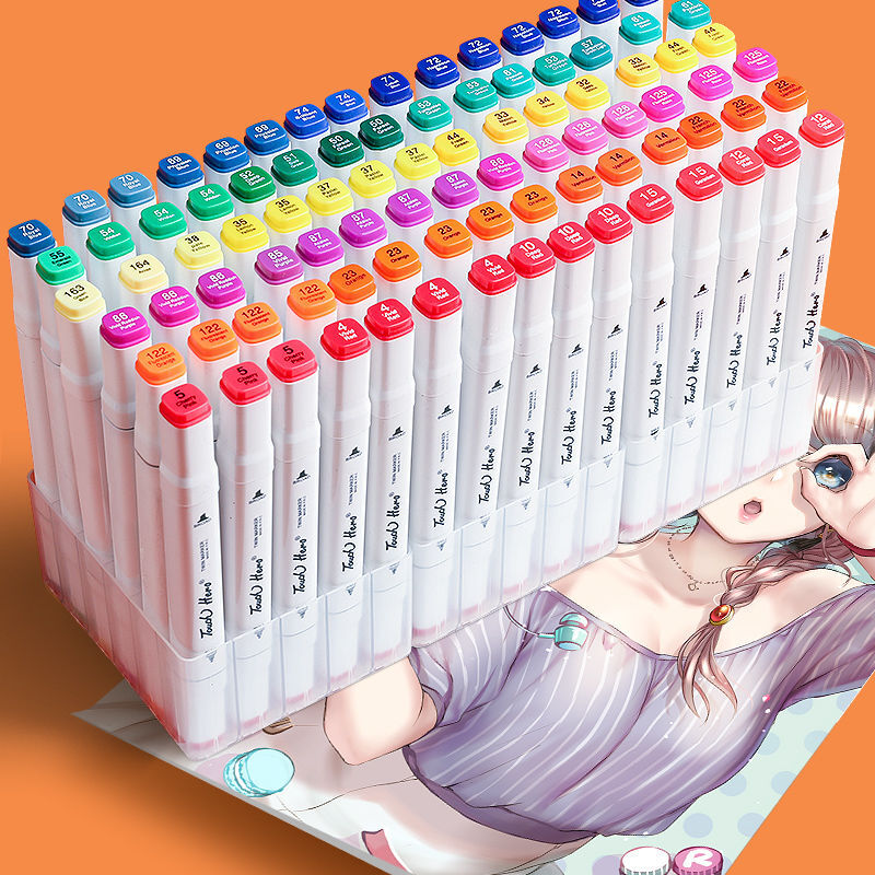 马克笔全套480色4836色小学生双头马克笔画画用的工具学生60色加72