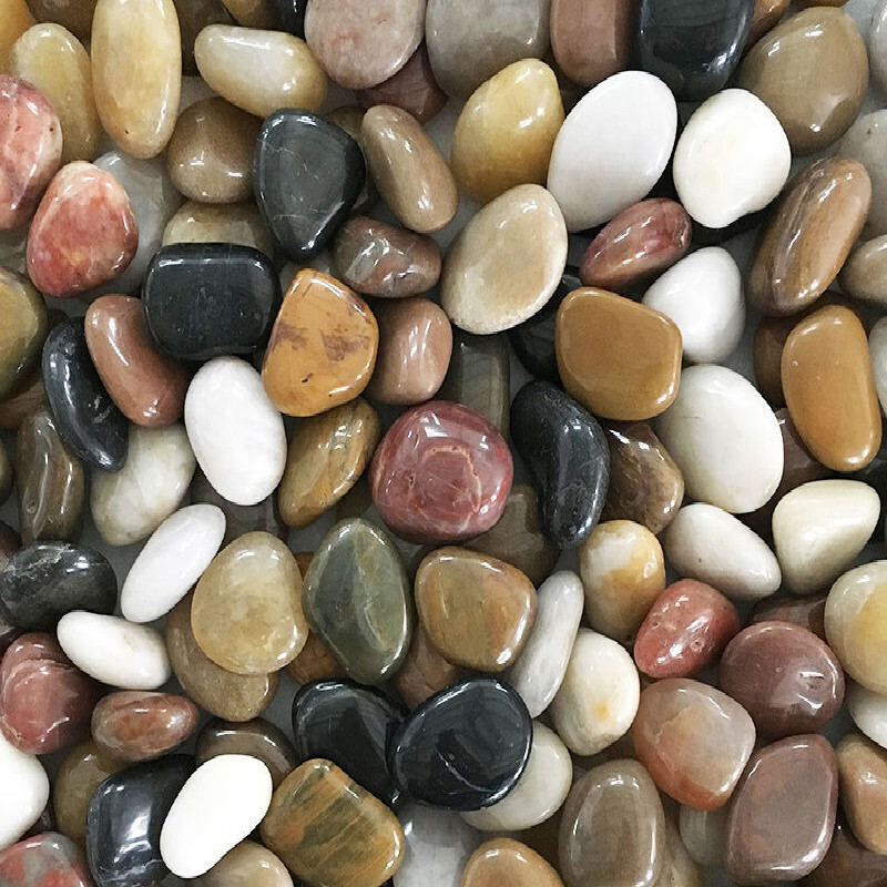 森岳5斤鹅卵石雨花石原石天然小石头石子鱼缸花盆装饰五彩鹅软石铺路