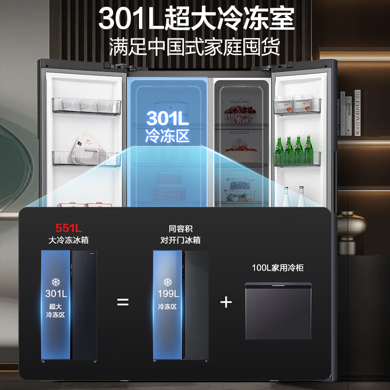 有内涵：：容声BCD-551WD13HP 551升冰箱配置很高？网上的和实体店一样吗 好物实测 第3张