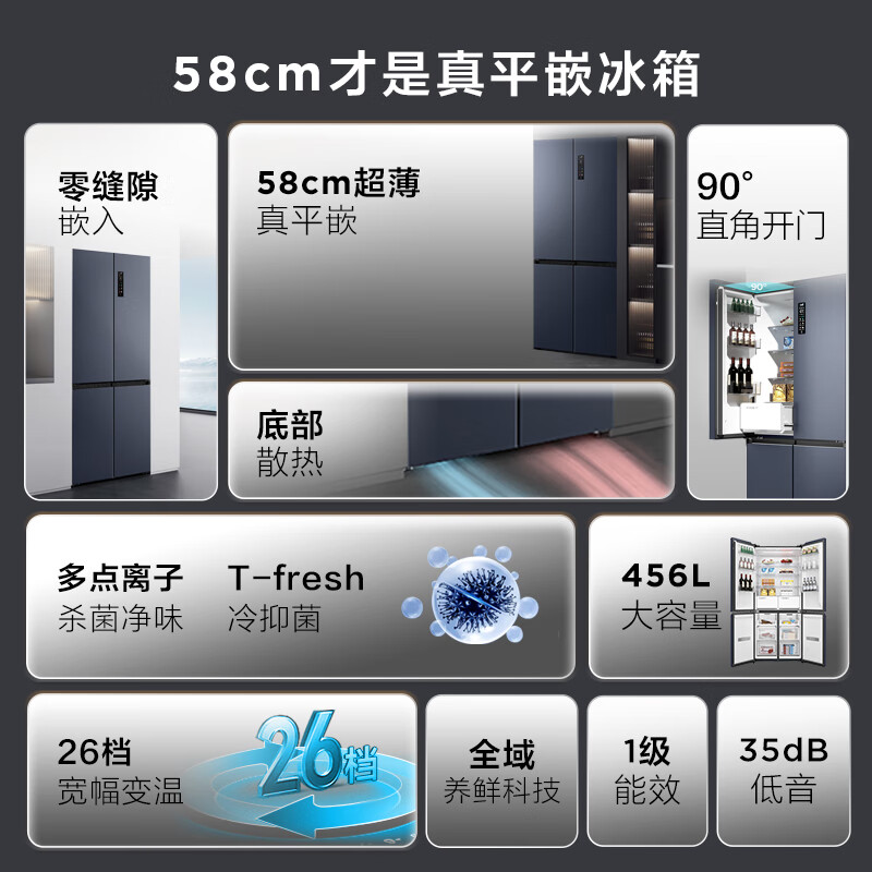 很想知道：TCL R456T9-UQ烟墨蓝456L冰箱功能评测很强啊？真实入手体验爆料 心得分享 第2张
