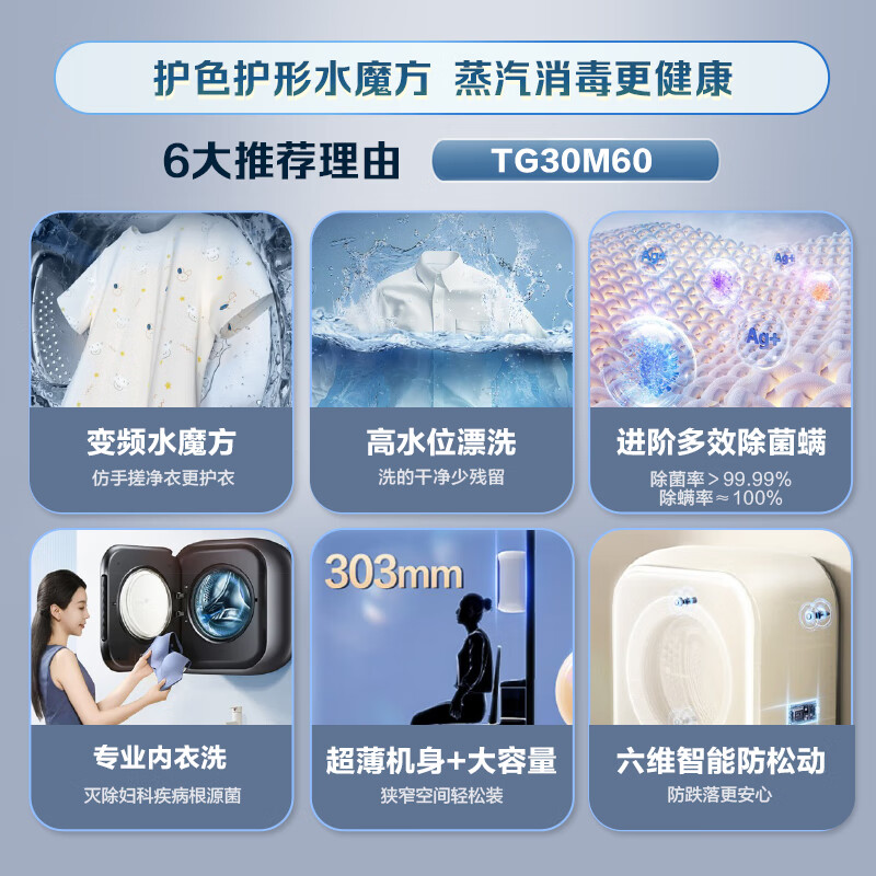💥贴身衣物守护神！小天鹅TG30M60 3公斤内衣洗衣机评测✨ 心得分享 第1张