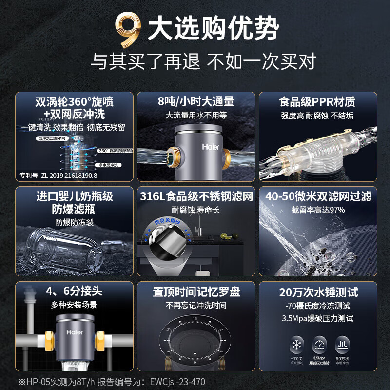 海尔HP-05前置过滤器多角度实测：让家中的水源更健康 心得分享 第2张