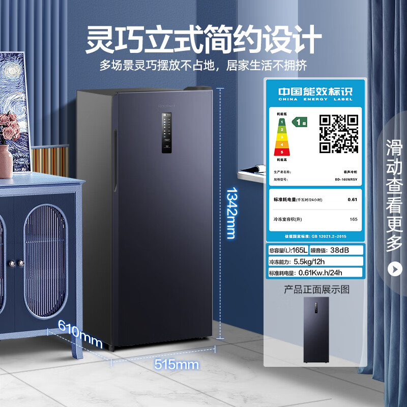 容声BD-165WRSY 165升立式冰柜配置评测如何？全面解析优缺点 心得分享 第1张