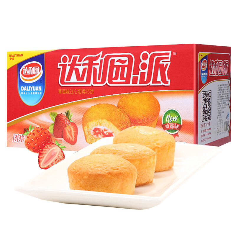 达利园蛋黄派草莓味5斤箱装蛋糕面包营养早餐零食礼盒2件