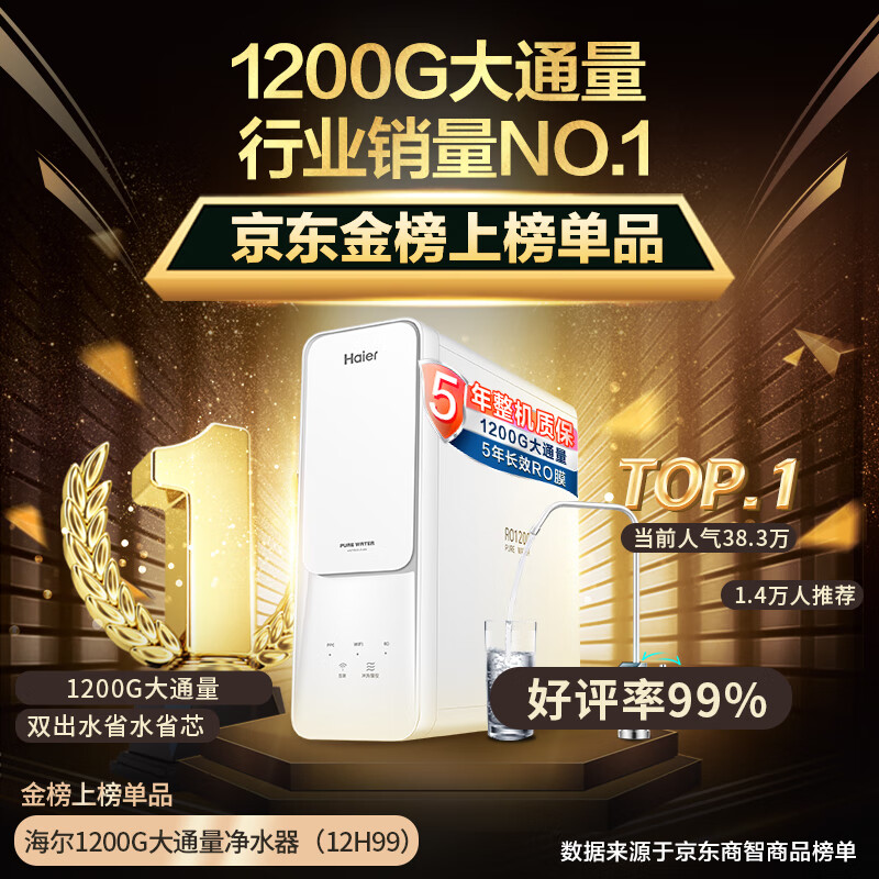 挖掘宝贝：海尔净水器家用净水机HRO12H99+HP37配置很差？质量评测如何内情爆料 心得分享 第1张