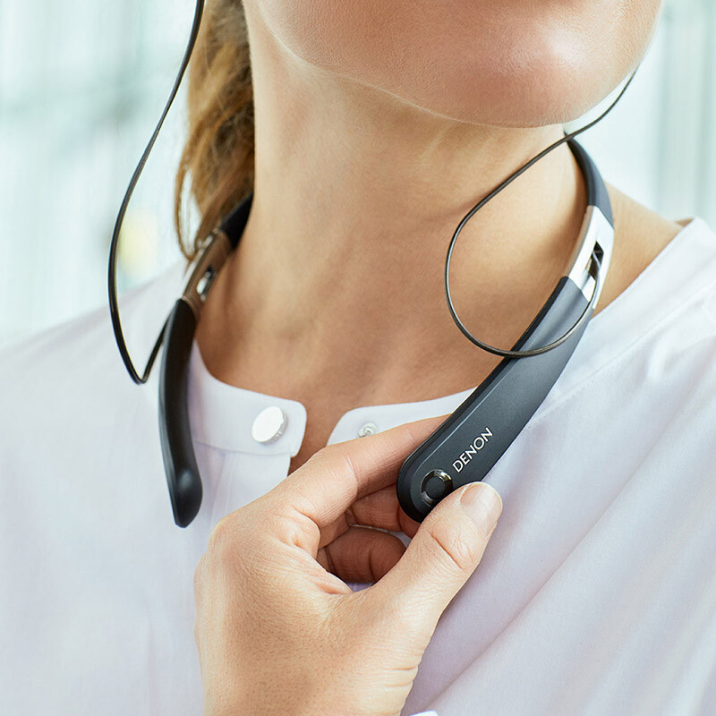 天龙denonahc820w新款蓝牙无线挂脖式耳机无线颈挂式耳机黑色