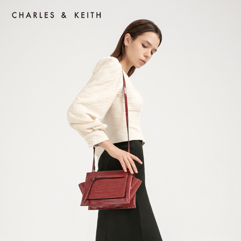 charleskeith女包ck280781043纯色简约女士单肩翅膀