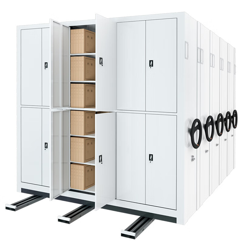 臻远 MJJS-2 密集架手摇式移动档案柜钢制轨道密集架 一列2组MJJS-2