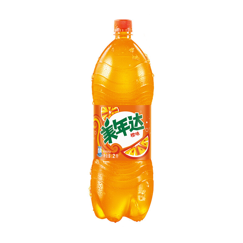 美年达可乐 mirinda 橙味 汽水碳酸饮料 2l*6瓶 整箱装 百事出品 *3件