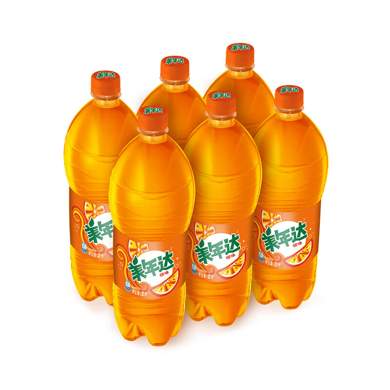 美年达可乐 mirinda 橙味 汽水碳酸饮料 2l*6瓶 整箱装 百事出品
