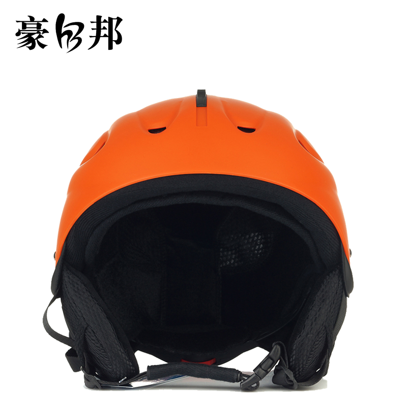 豪邦滑雪头盔单板滑雪头盔双板运动防护头盔亚洲版大码滑雪头盔TK007 橙色 L码(建议成年男士)