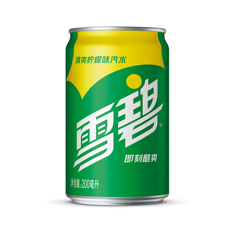 雪碧sprite 柠檬味 汽水 碳酸饮料 200ml*24罐 整箱装 迷你摩登罐 小