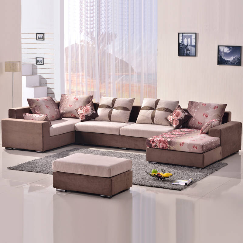 洛贝森 沙发 布艺沙发组合 现代简约 三位 贵妃位 贵妃位 双位 双位