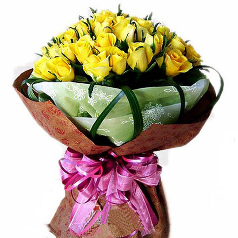 思念物语 33朵黄玫瑰 鲜花速递 全国快递 北京上海深圳成都重庆广州