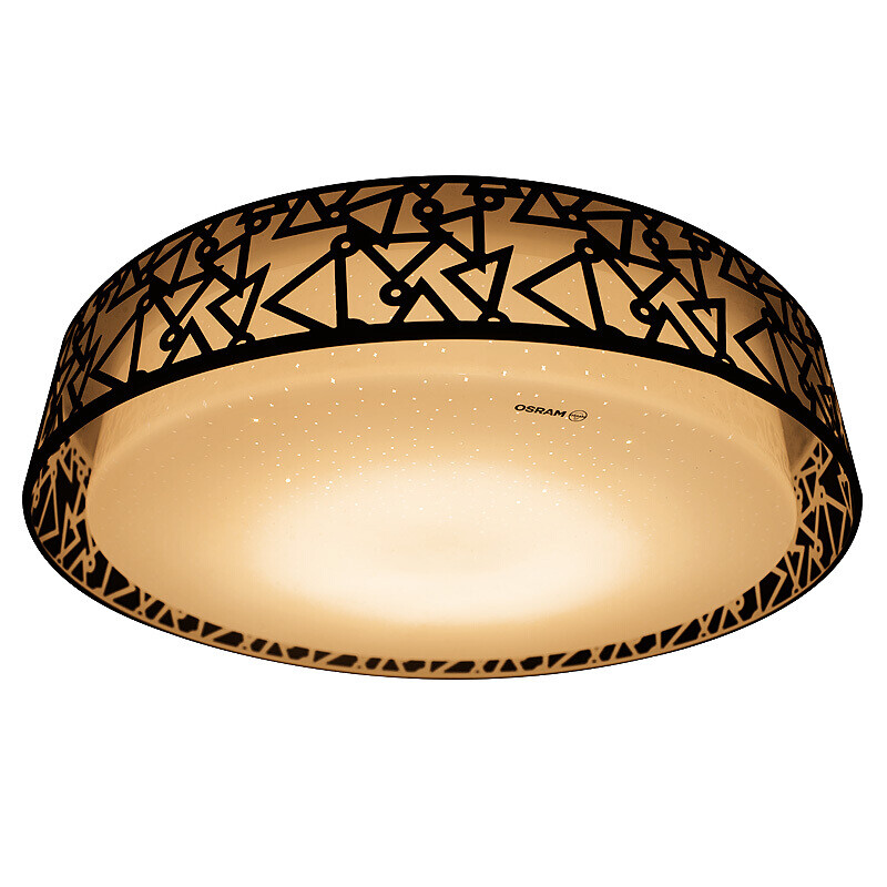 欧司朗(osram)led智能吸顶灯 调光调色卧室灯客厅灯遥控三角形铁艺灯