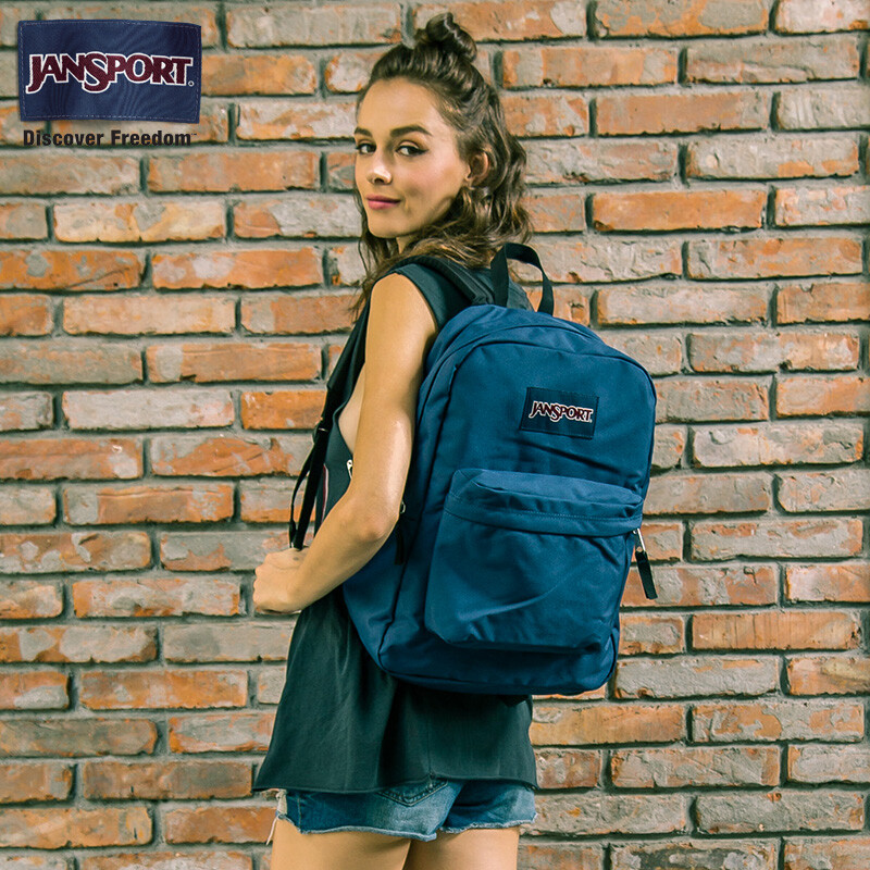 jansport超级叛逆系列双肩包背包书包t501003海军蓝