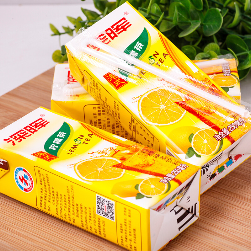 深晖 柠檬茶 港式 柠檬味茶饮料 250毫升*24盒 *3个