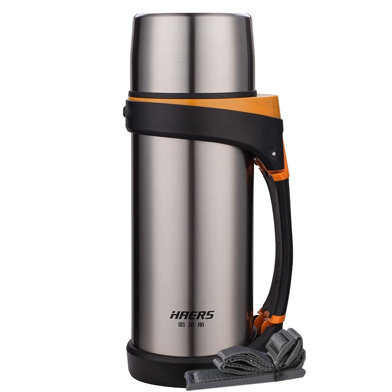 哈尔斯 haers 1800ml不锈钢真空保温壶户外旅行车载时尚广口水壶暖瓶